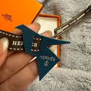 Hermes Origami Bird Charm with ribbon (brand new)